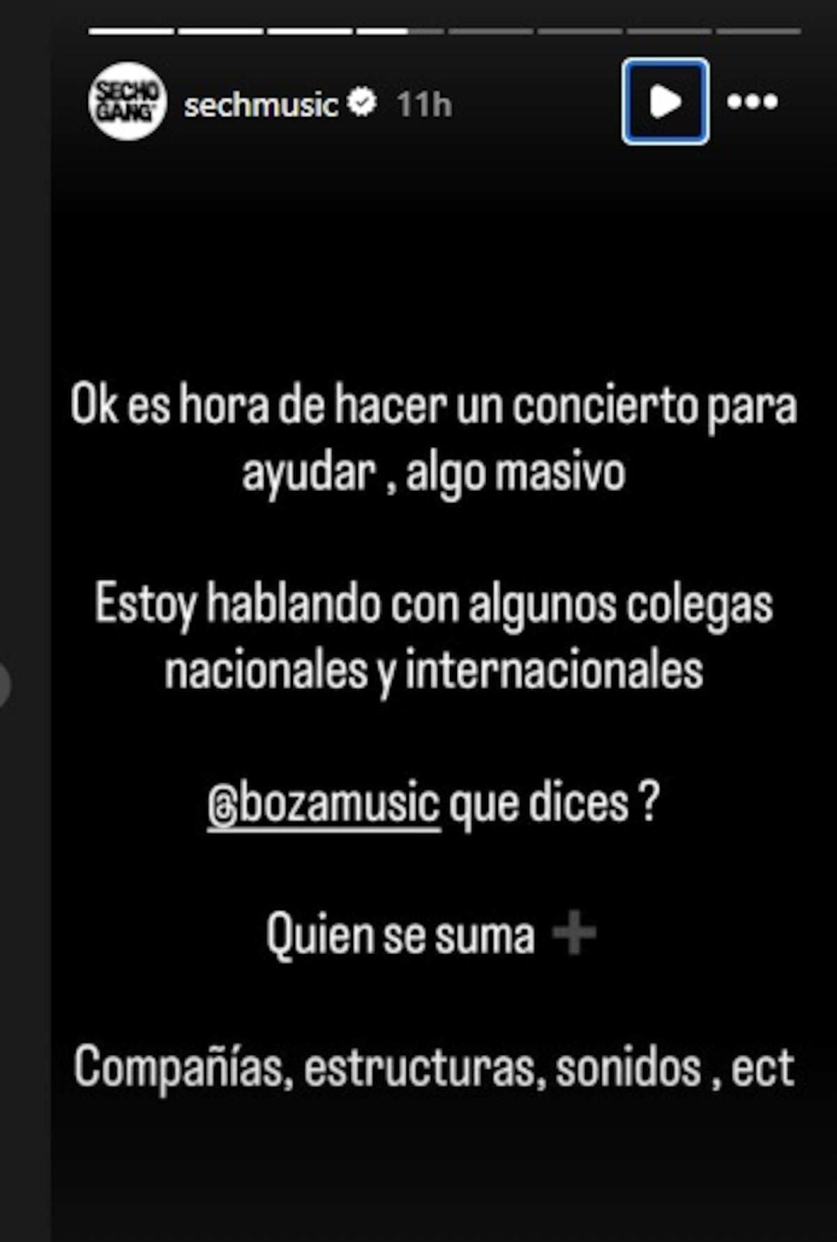 ¡Sech propone un concierto internacional para ayudar a afectados por el terremoto y Boza se apunta!