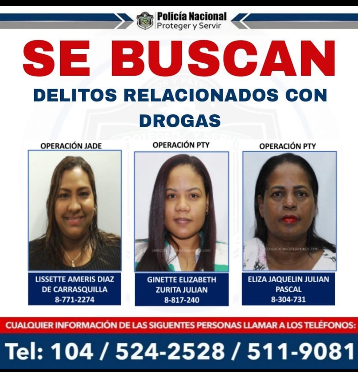 Te presentamos la lista de los más buscado por la Policía Nacional. Entre ellas una dueña del ‘salones de belleza’