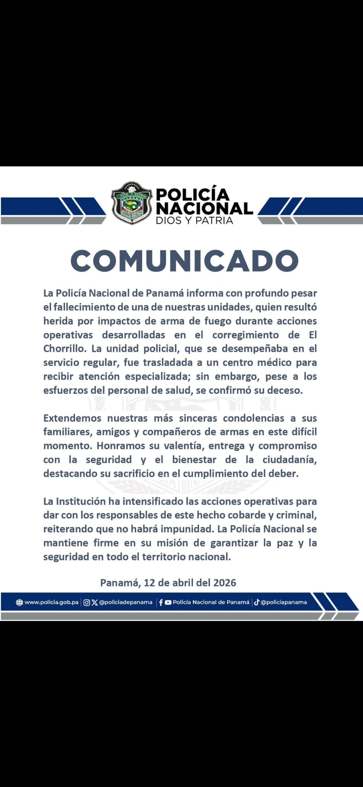 URGENTE | Luto en la Policía: muere el sargento Albis Espinoza tras operativo en El Chorrillo; capturan a alias ‘Chema’ presunto responsable 