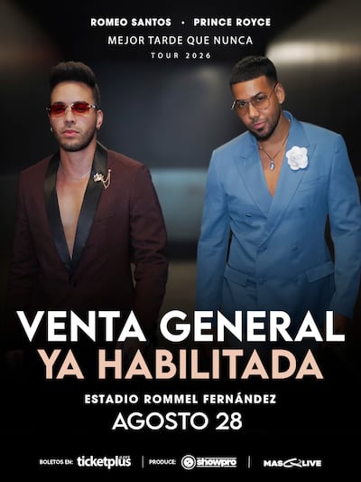¡Corra que se acaban! Habilitan venta general de boletos para concierto de Romeo Santos y Prince Royce en Panamá