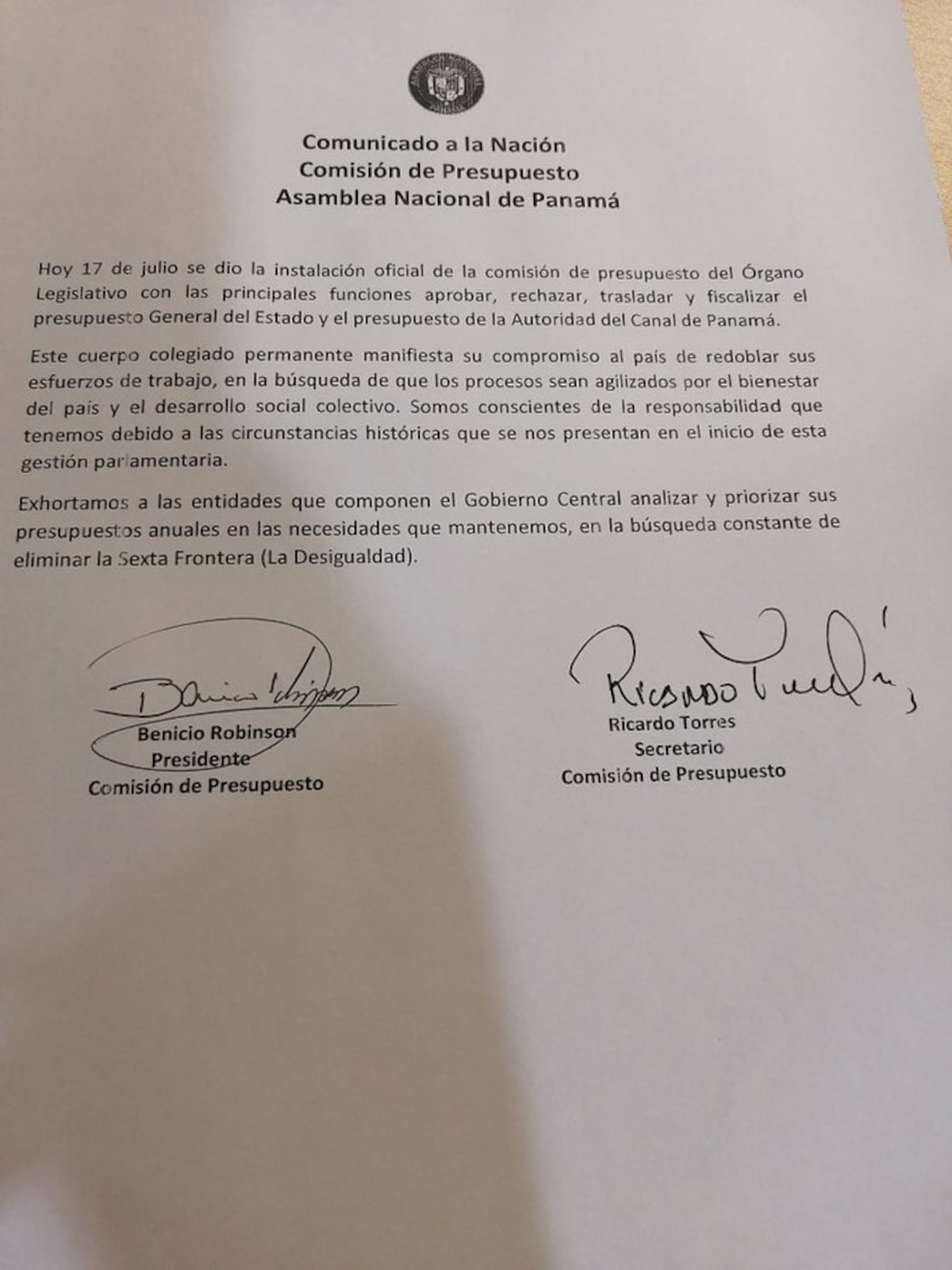 Comienzan mal: Comisión de Presupuesto de la Asamblea Nacional se instala a puerta cerrada