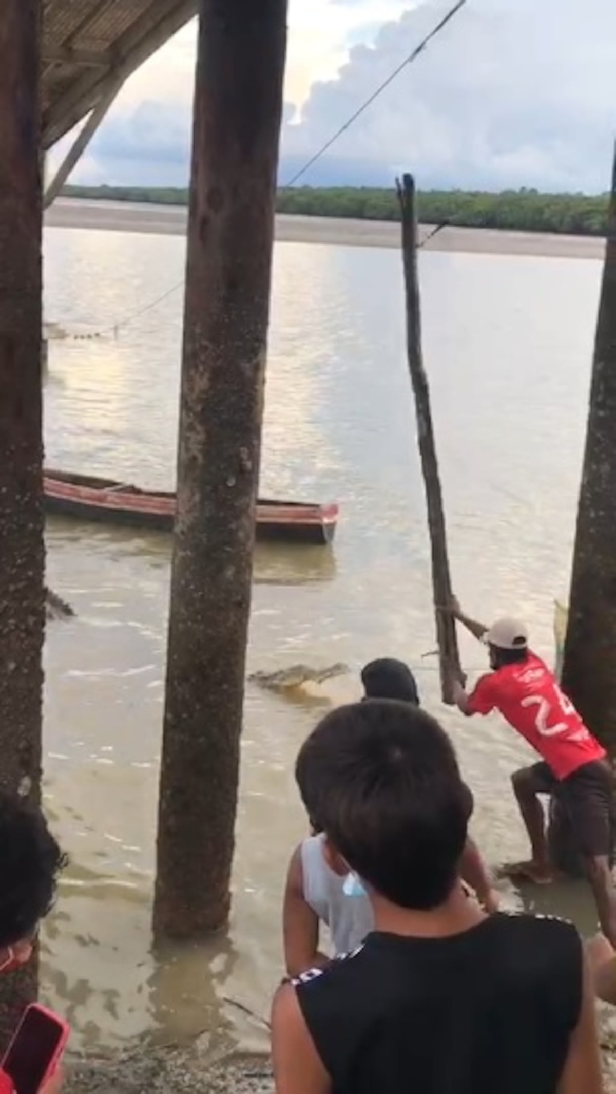 Cazan a lagarto. Lo atraparon en El Salado y se formó el revuelo. Video