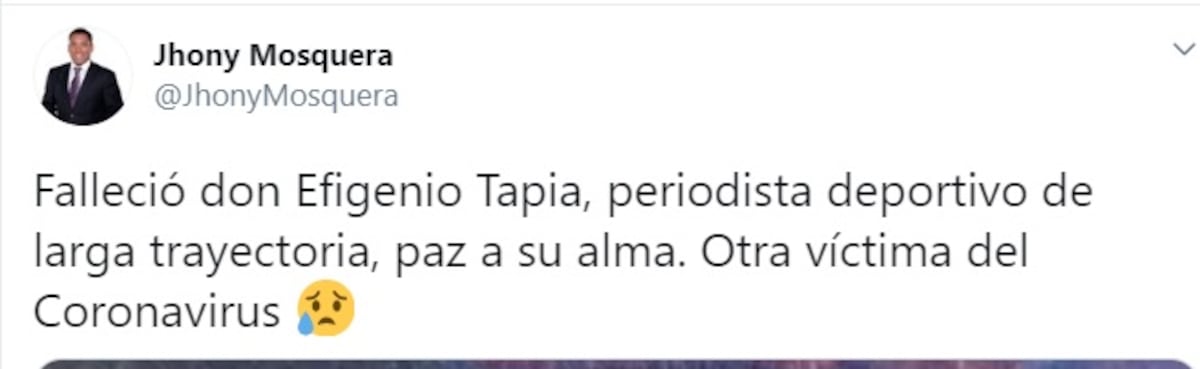 Muere comentarista deportivo en Panamá por coronavirus