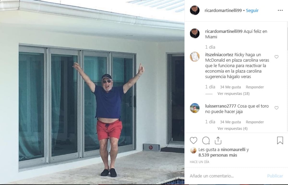 Martinelli confunde. Publica foto en Miami y enciende redes