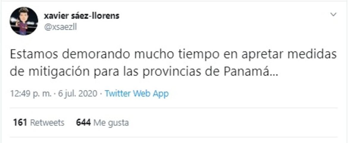 ‘Estamos demorando mucho tiempo en apretar medidas de mitigación para Panamá’, advierte Sáez Llorens