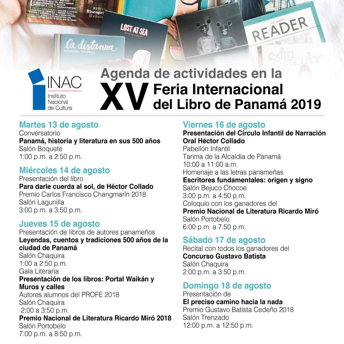 La Feria del Libro es en conmemoración a los 500 años de la Ciudad de Panamá