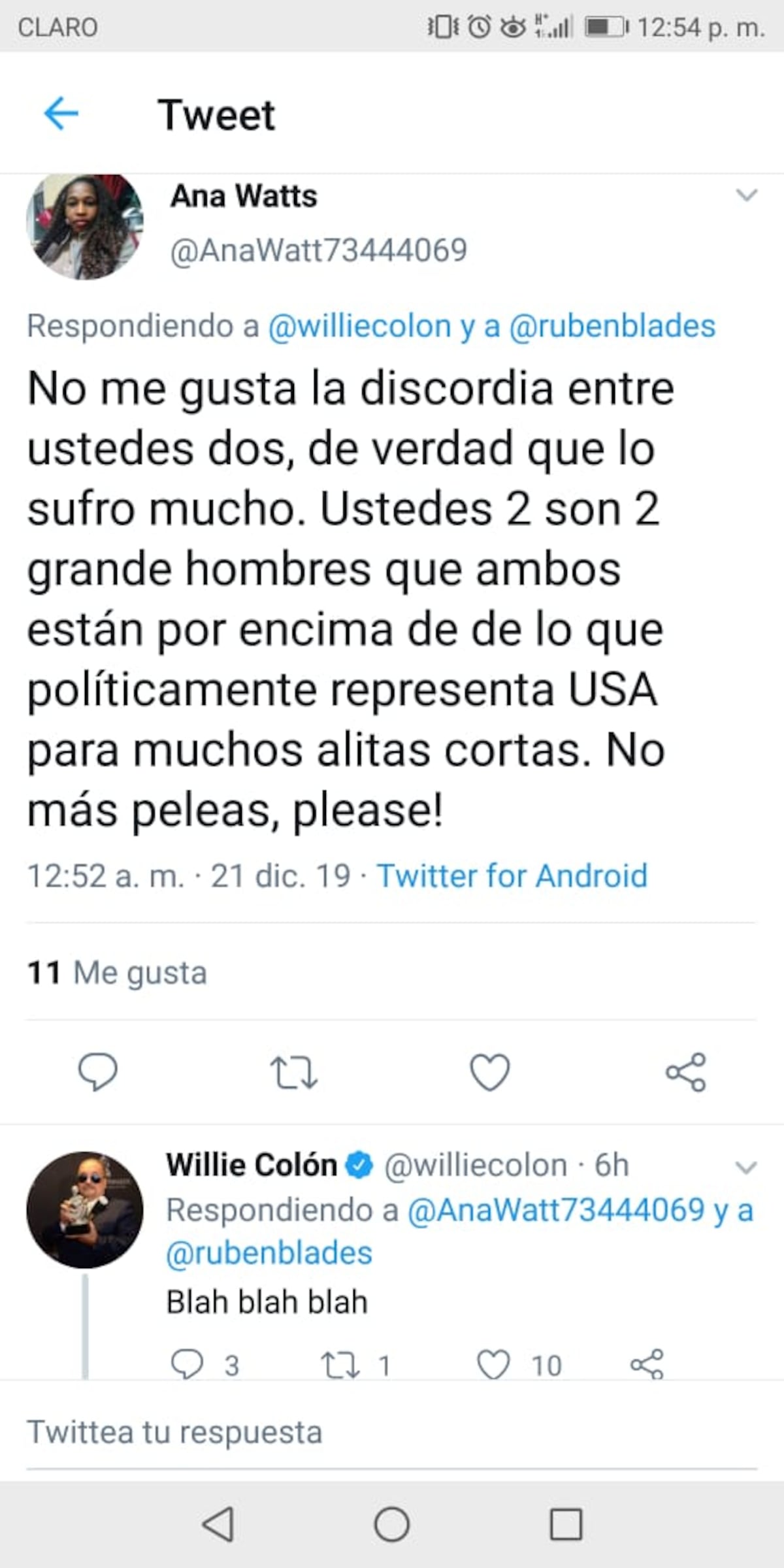 Willie Colón sobre discordia con Rubén Blades: ‘blah, blah, blah’