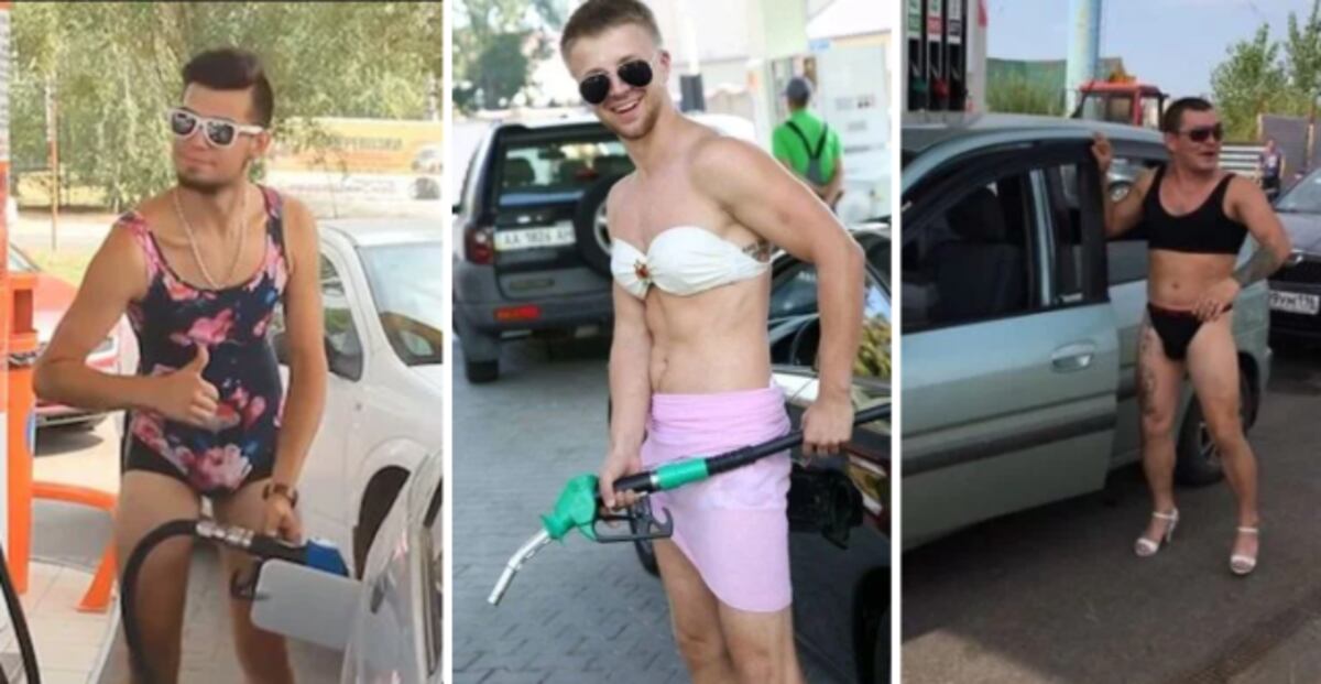 ¡Se salió de control! Ofrecían gasolina gratis a quienes se vistieran con bikini y esto fue lo que sucedió | Fotos