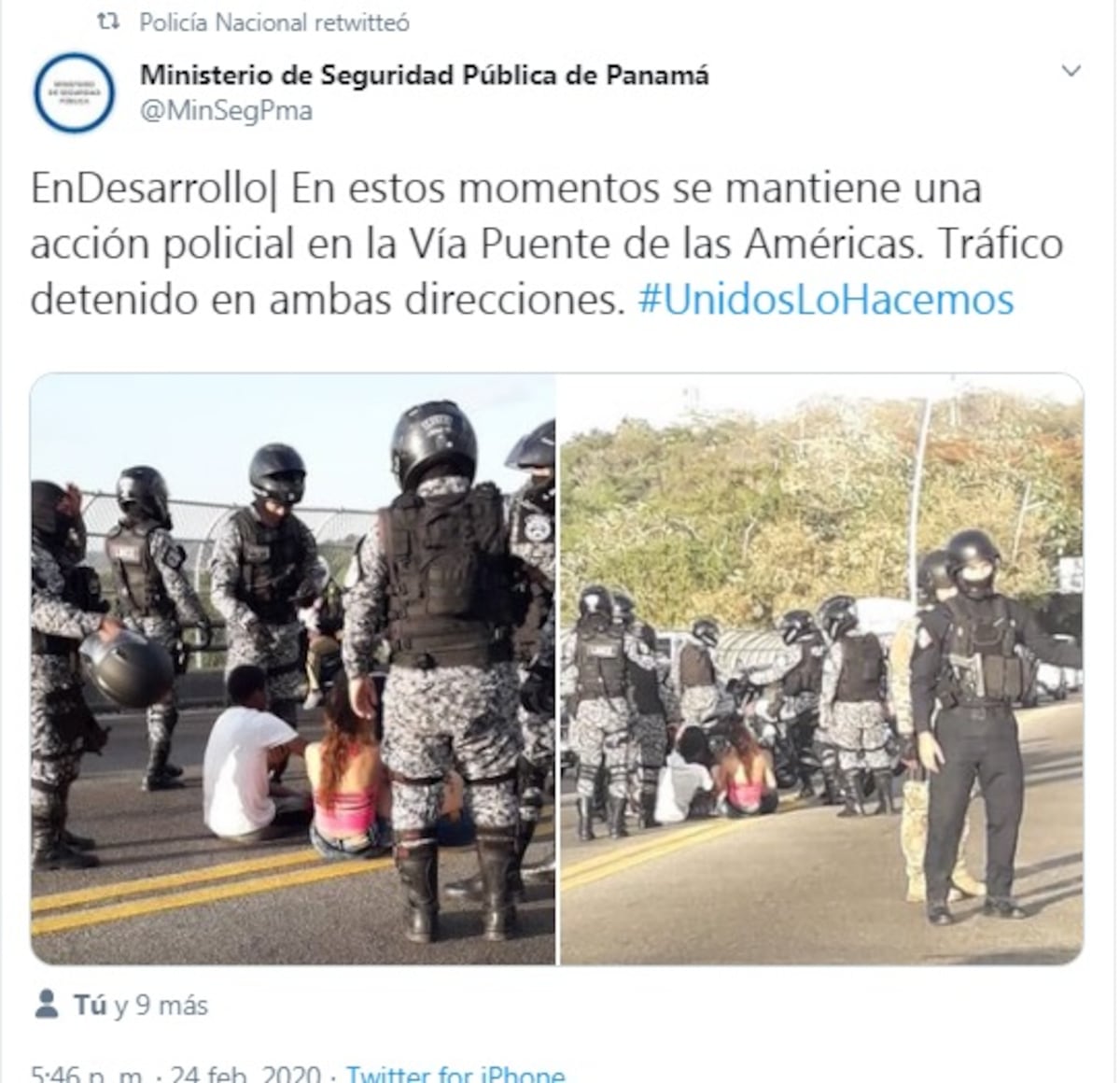 Acción policial en la Vía Puente de las Américas, capturan a presuntos escoltas de Cholo Chorrillo. Video