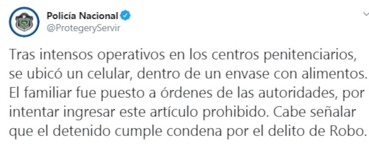 Un celular iba dentro de un puré con carne guisada. Trataban de meterlo a la cárcel, pero lo pillaron