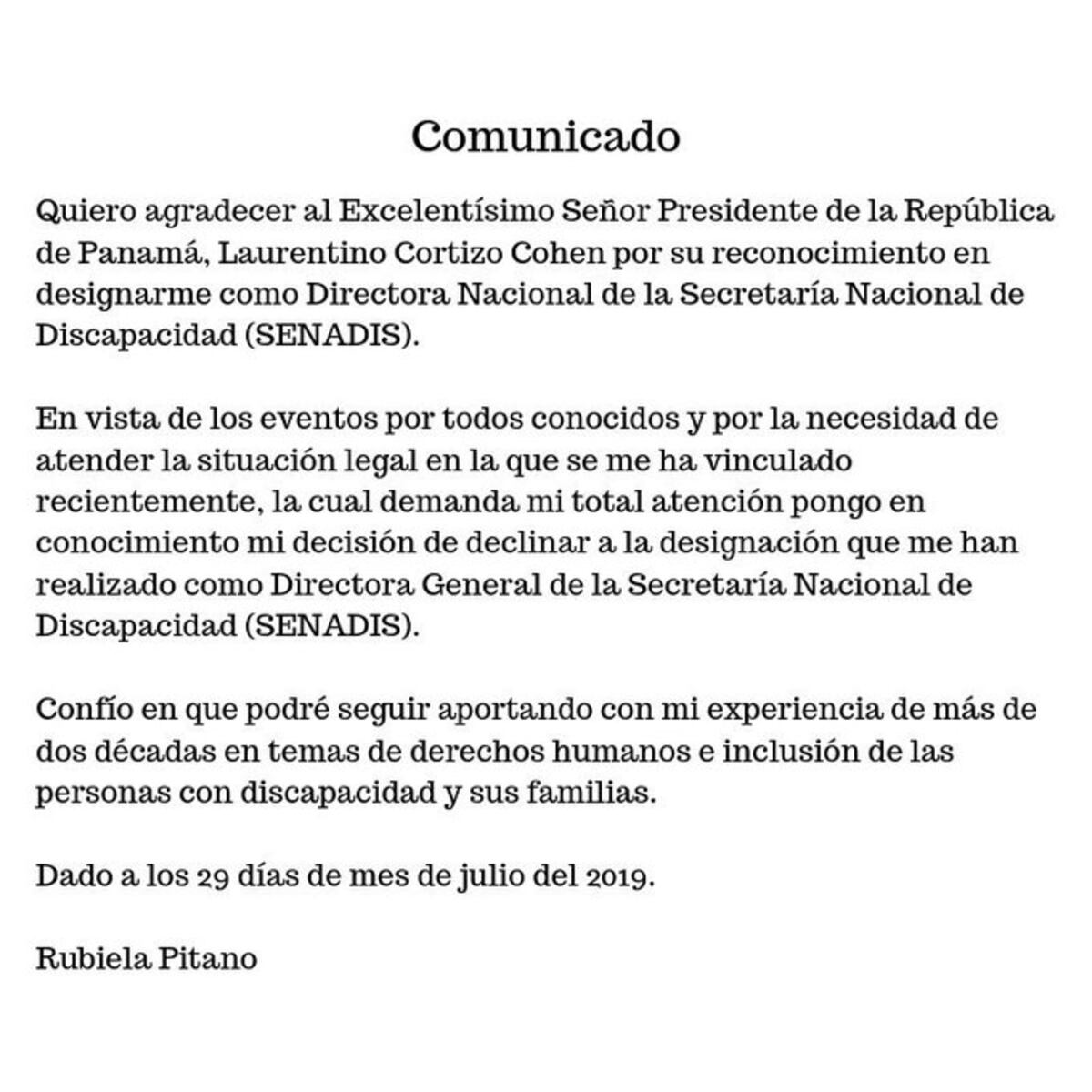 Otra renuncia en Gobierno de Nito. Directora de Senadis declina, debe enfrentar caso legal