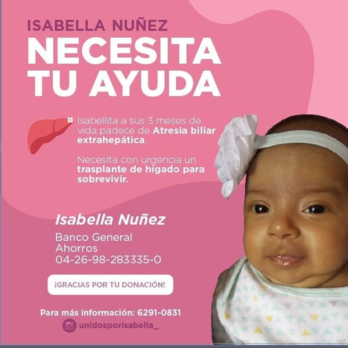 Urgente. Bebé de solo tres meses necesita ayuda para sobrevivir. Está contra el tiempo