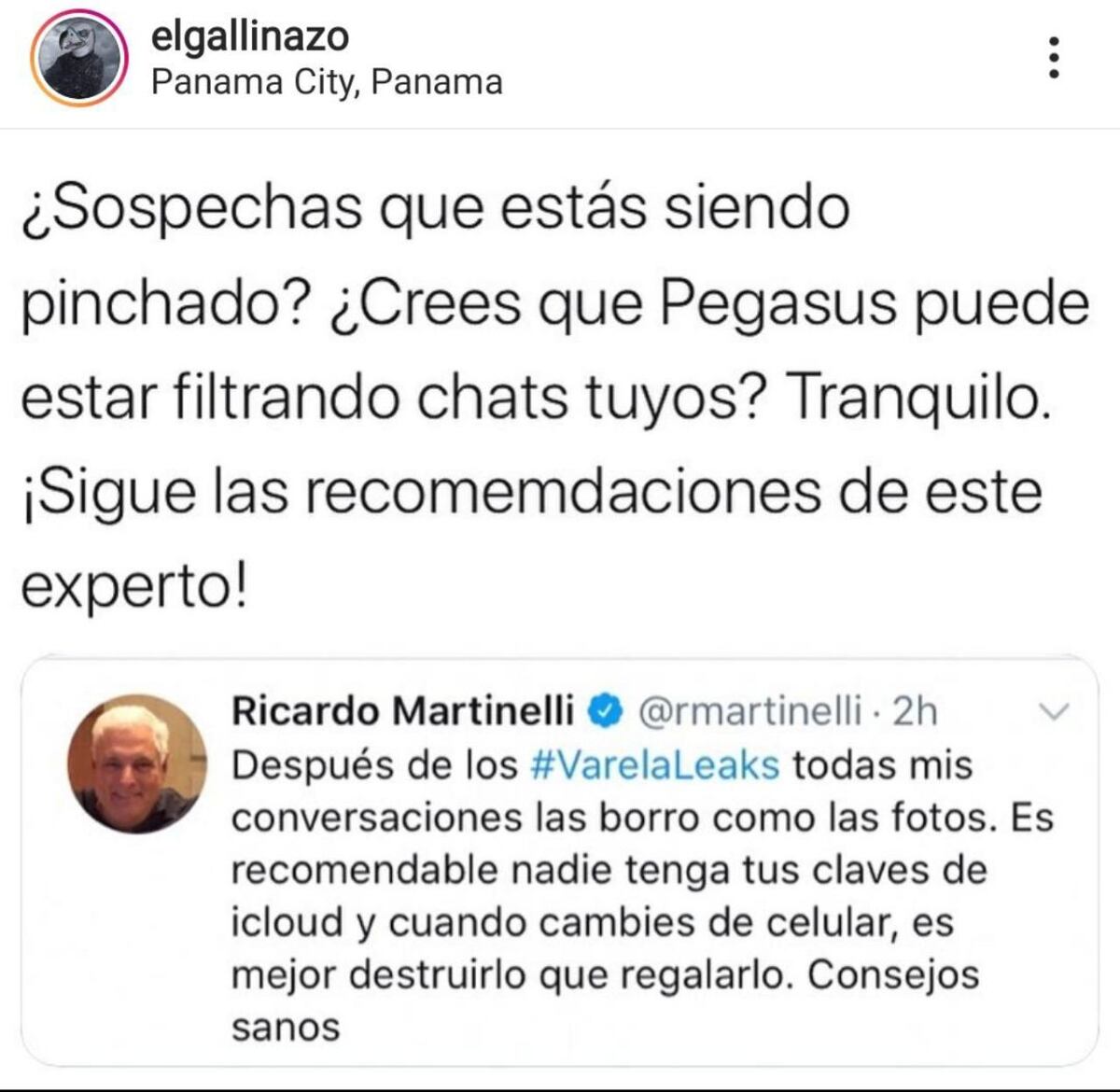 Aunque usted no lo crea. Martinelli da consejos para que no te ‘pinchen’