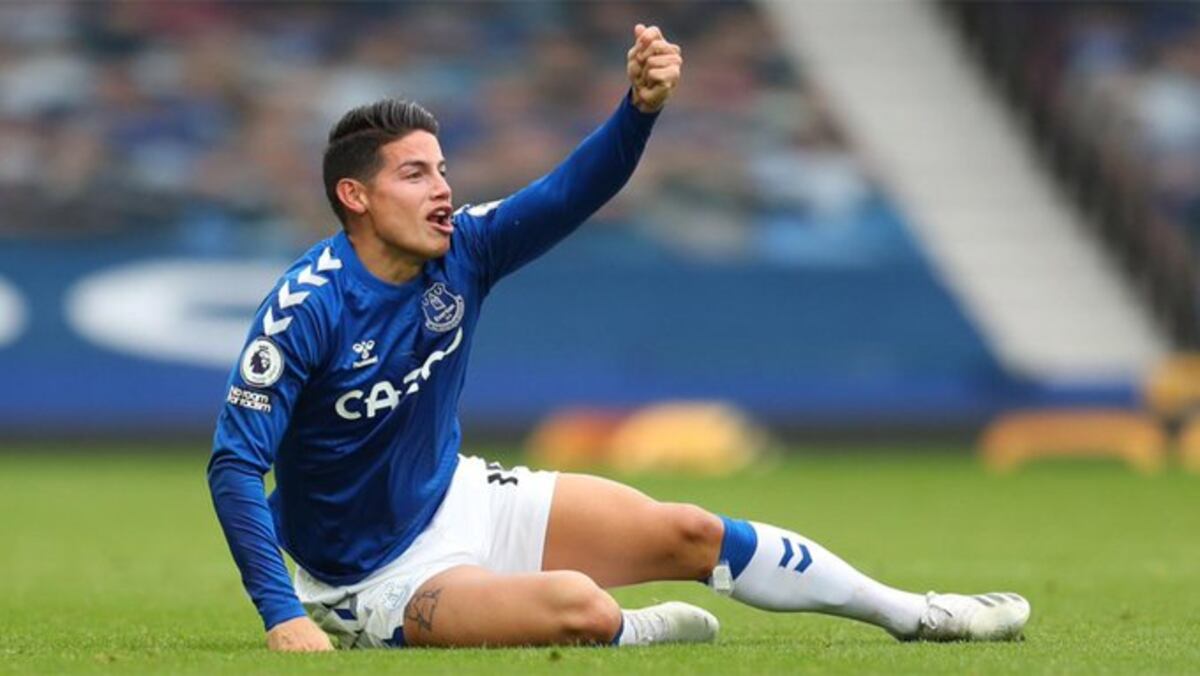 El líder Everton cae pese a la vuelta del colombiano James Rodríguez