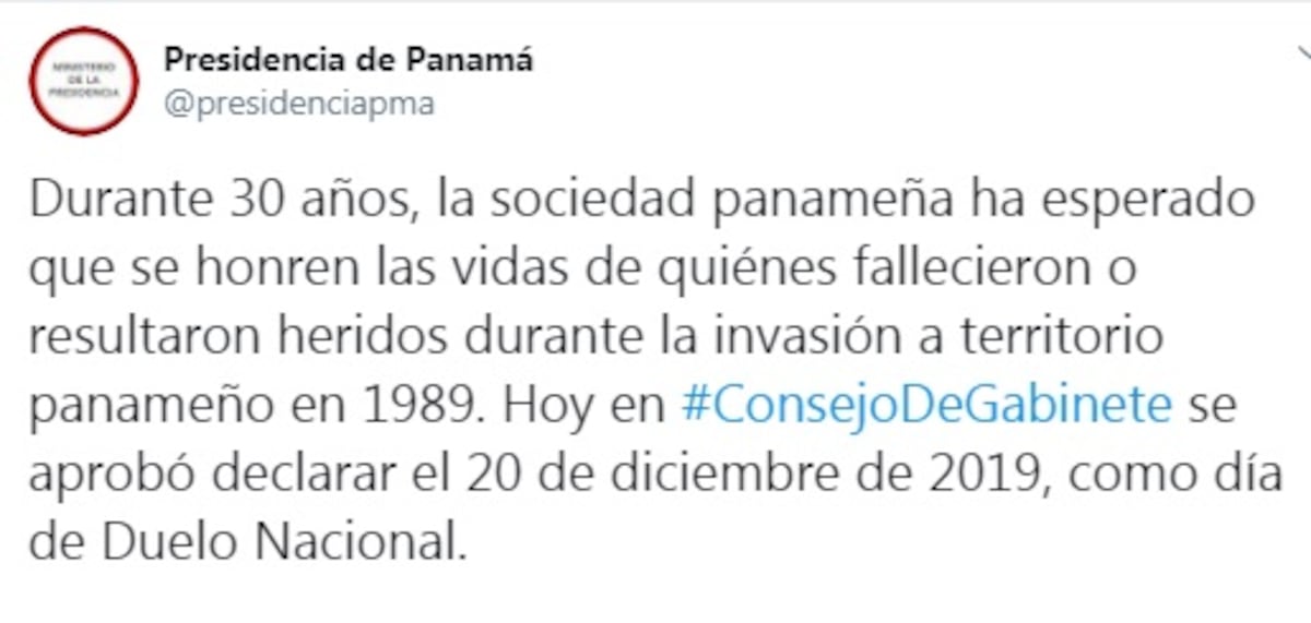 Declaran 20 de Diciembre como Día de Duelo Nacional. Esto es lo que implica