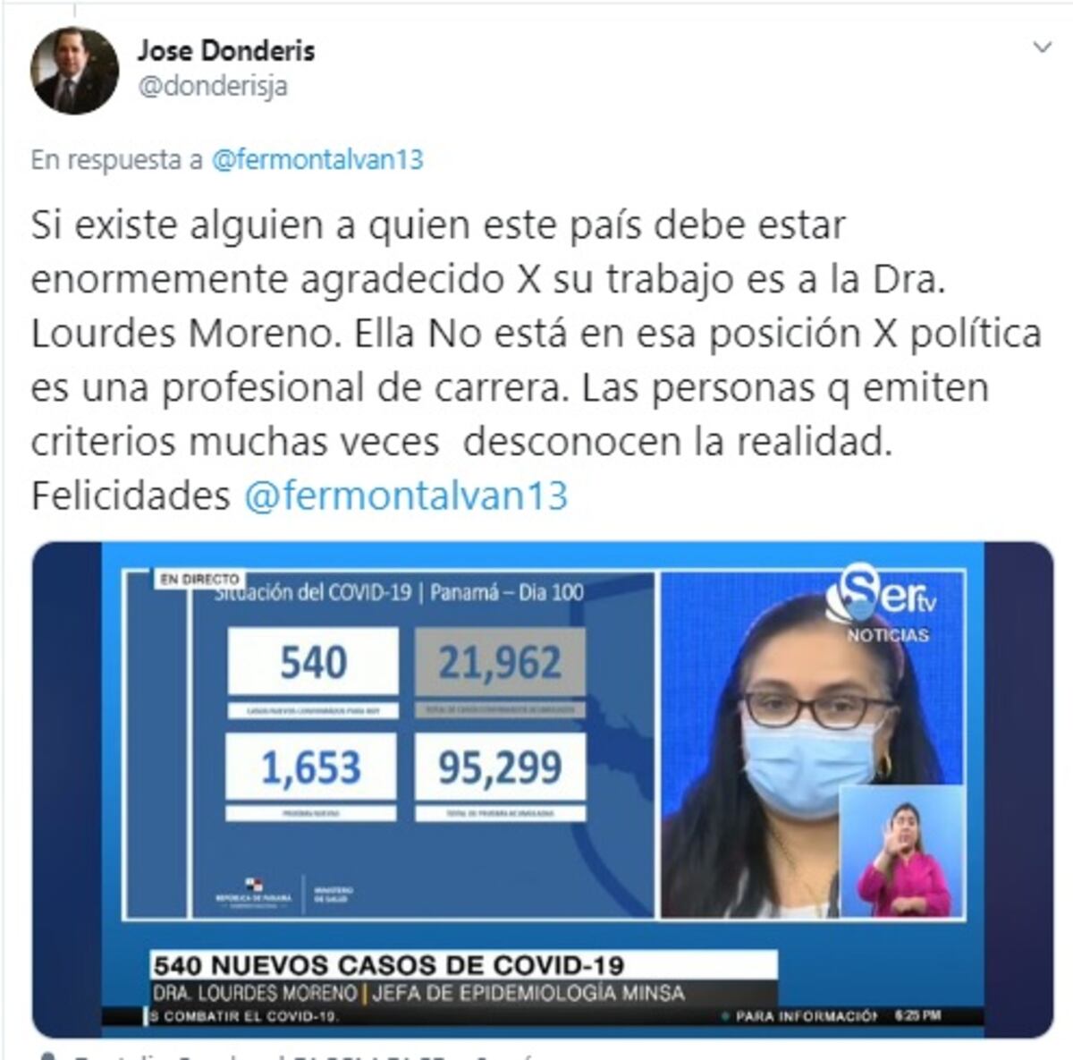 Tras memes y vacilones de doctora Lourdes Moreno (‘equipo Panamá‘), su hija reacciona