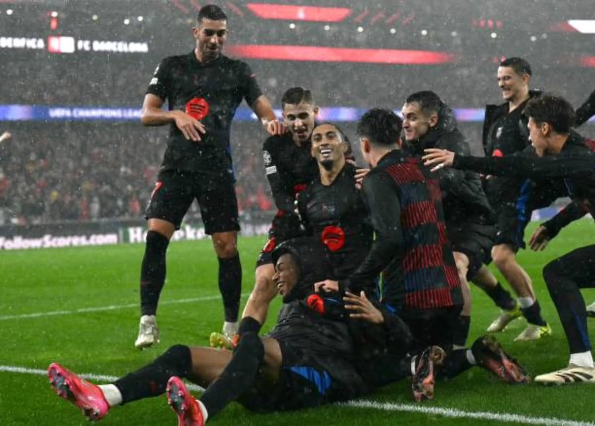 ¡Alocada remontada! Barcelona vence 5-4 al Benfica con gol agónico de Raphinha