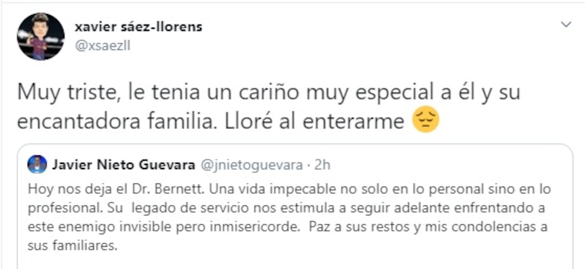 Sáez Llorens rompe en llanto. Muere otro doctor por coronavirus