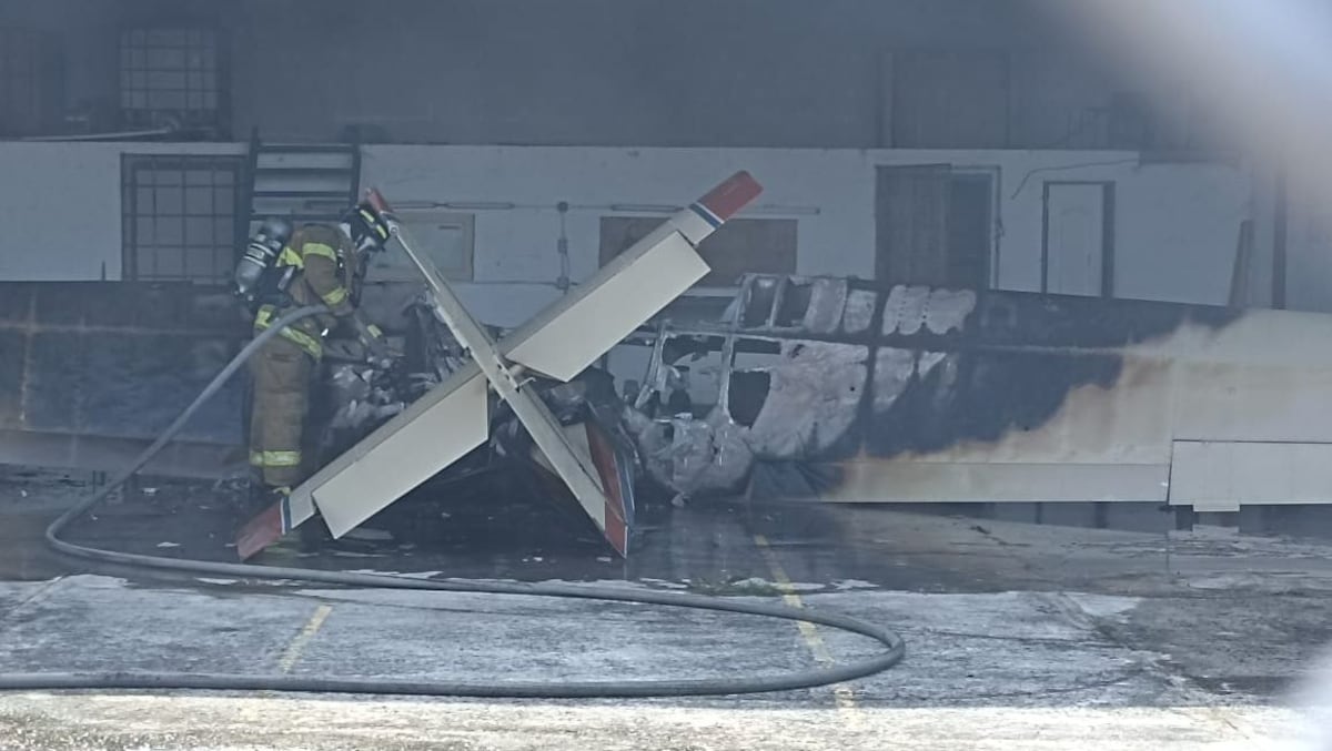 Avioneta se incendia en hangar de Chame