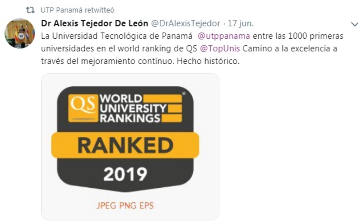 Universidad Tecnológica de Panamá se ubica en el ranking de las mejores universidades del mundo