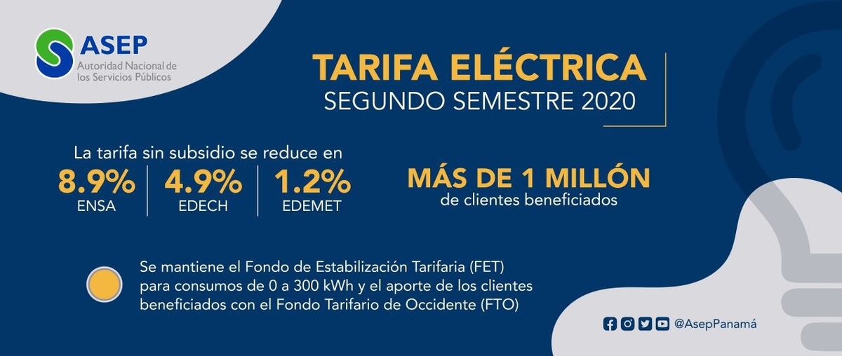 Disminuye la tarifa eléctrica en el último semestre del año