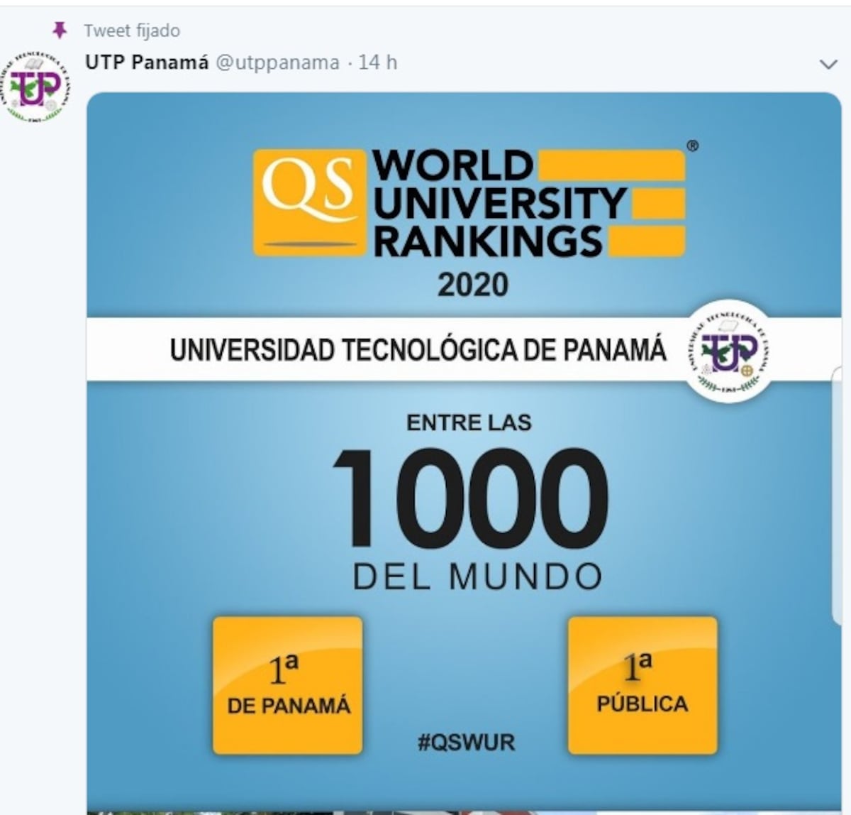 Universidad Tecnológica de Panamá se ubica en el ranking de las mejores universidades del mundo