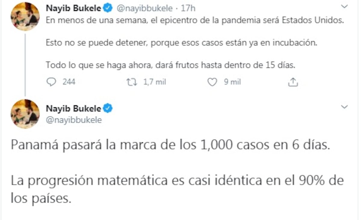 Video viral. ‘Panamá pasará los mil casos de coronavirus en seis días’, pronostica el presidente de El Salvador