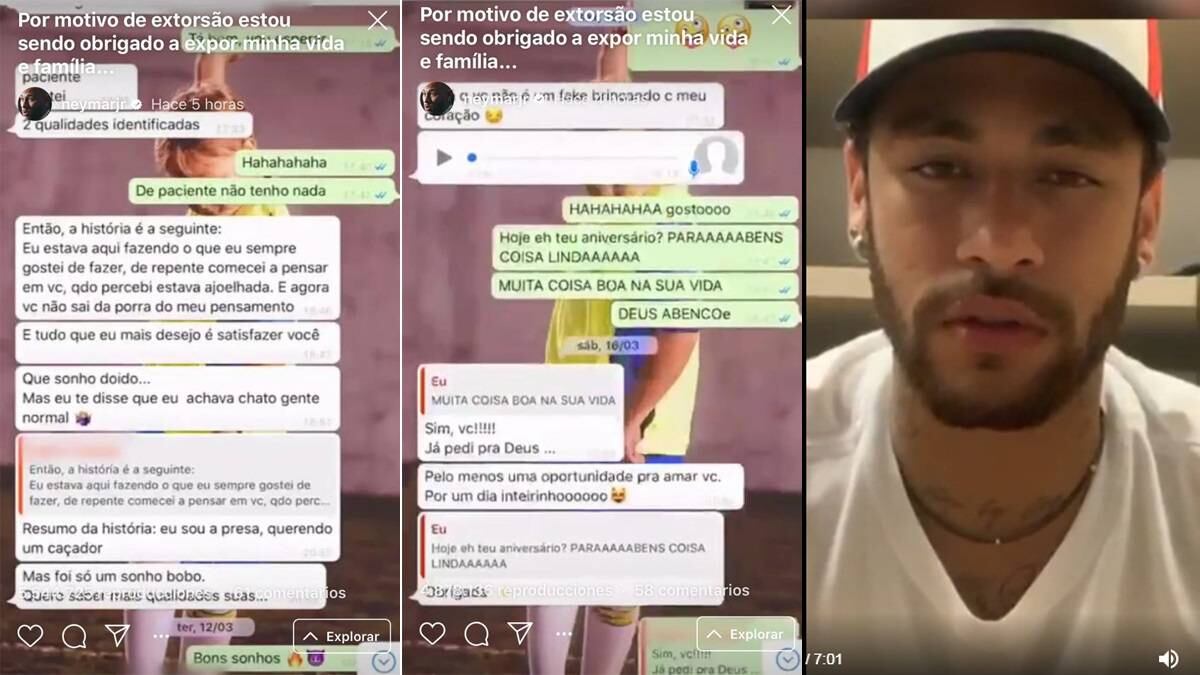 Neymar revela mensajes íntimos y dice que cayó en una trampa