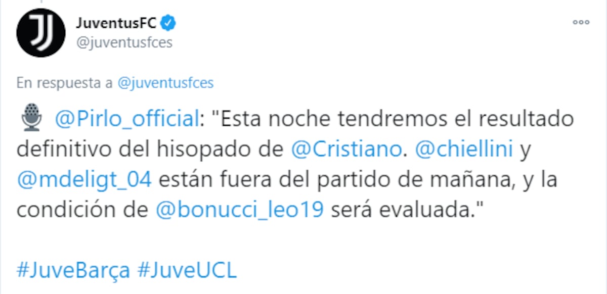 Juventus espera resultado de prueba de PCR a Cristiano Ronaldo