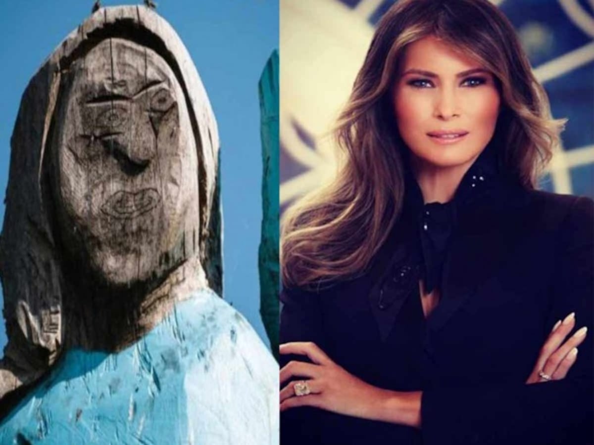 Se burlan de ‘estatua’ de Melania Trump tallada en árbol