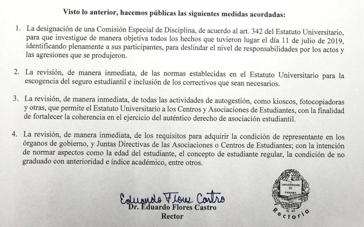 Universidad de Panamá investigará caso de estudiantes que usaron la violencia para arreglar sus diferencias