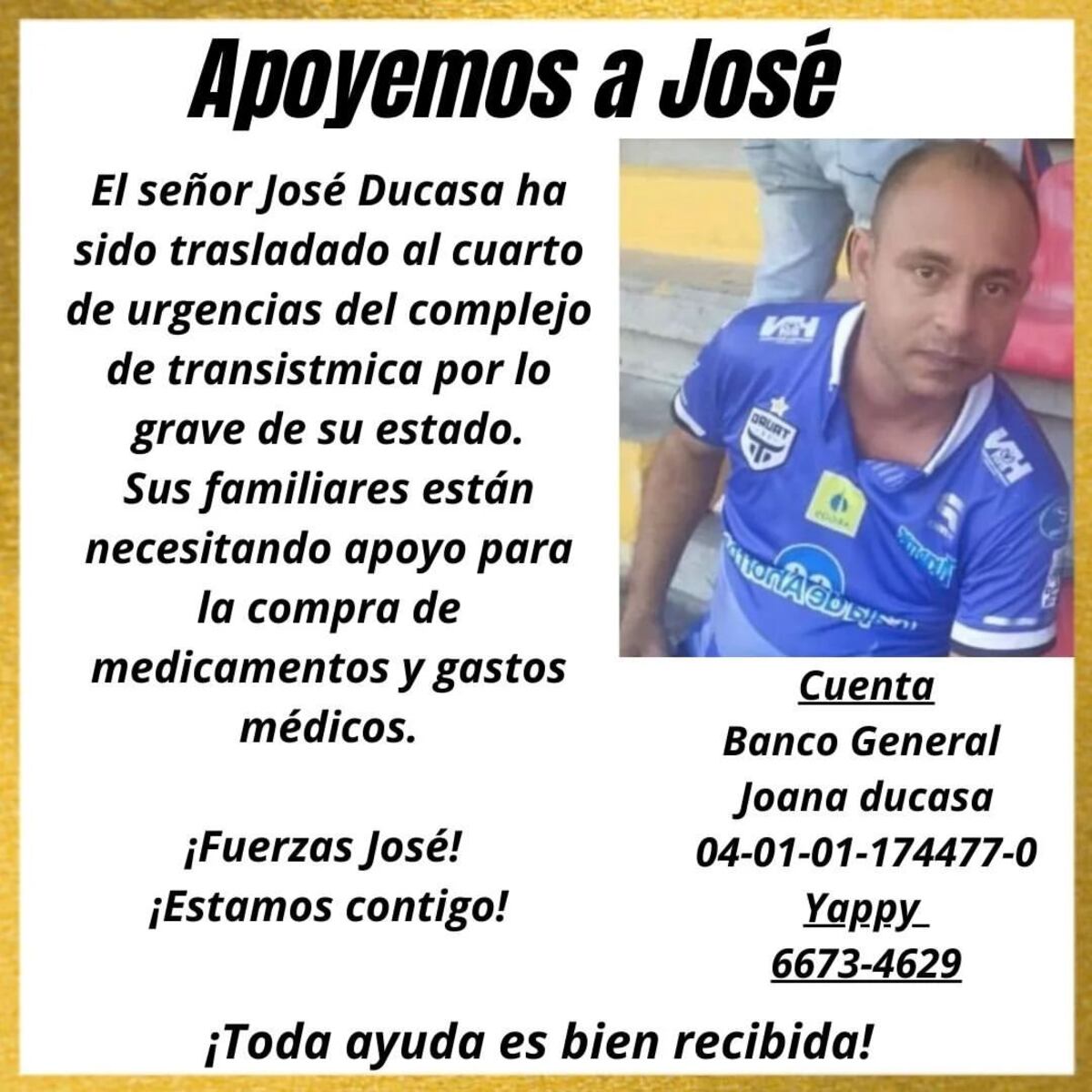 Todos con José. Fanático taurino está recibiendo donaciones mientras lucha por su vida