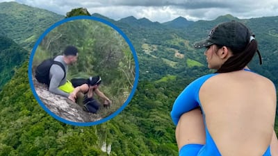 ‘¿Cómo vamos a bajar?’ Creadora de contenido graba el susto en plena cima de montaña durante el sismo de 7.5 + Videos