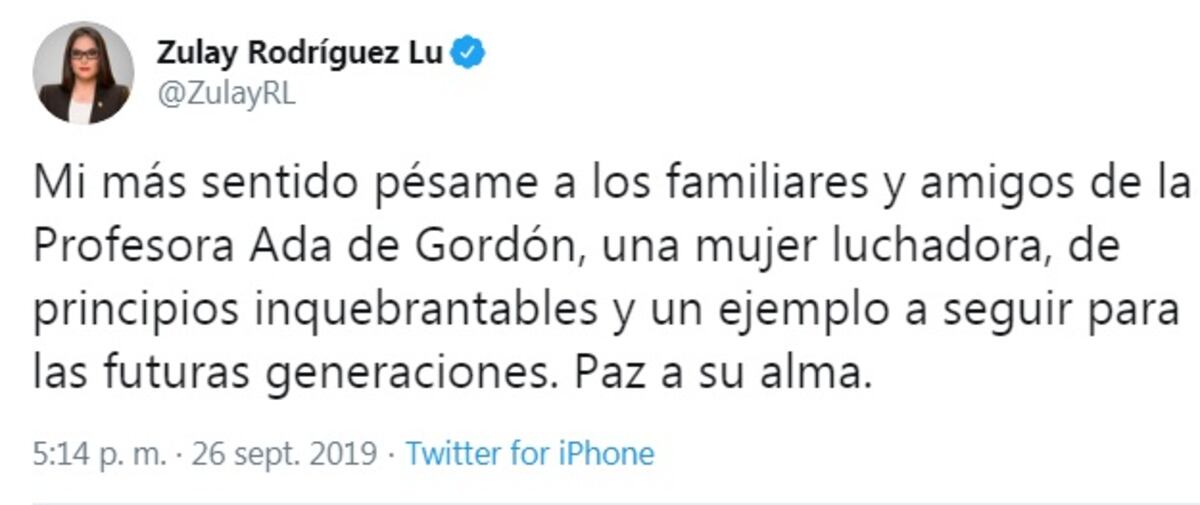 Muere exministra panameña. Lamentable