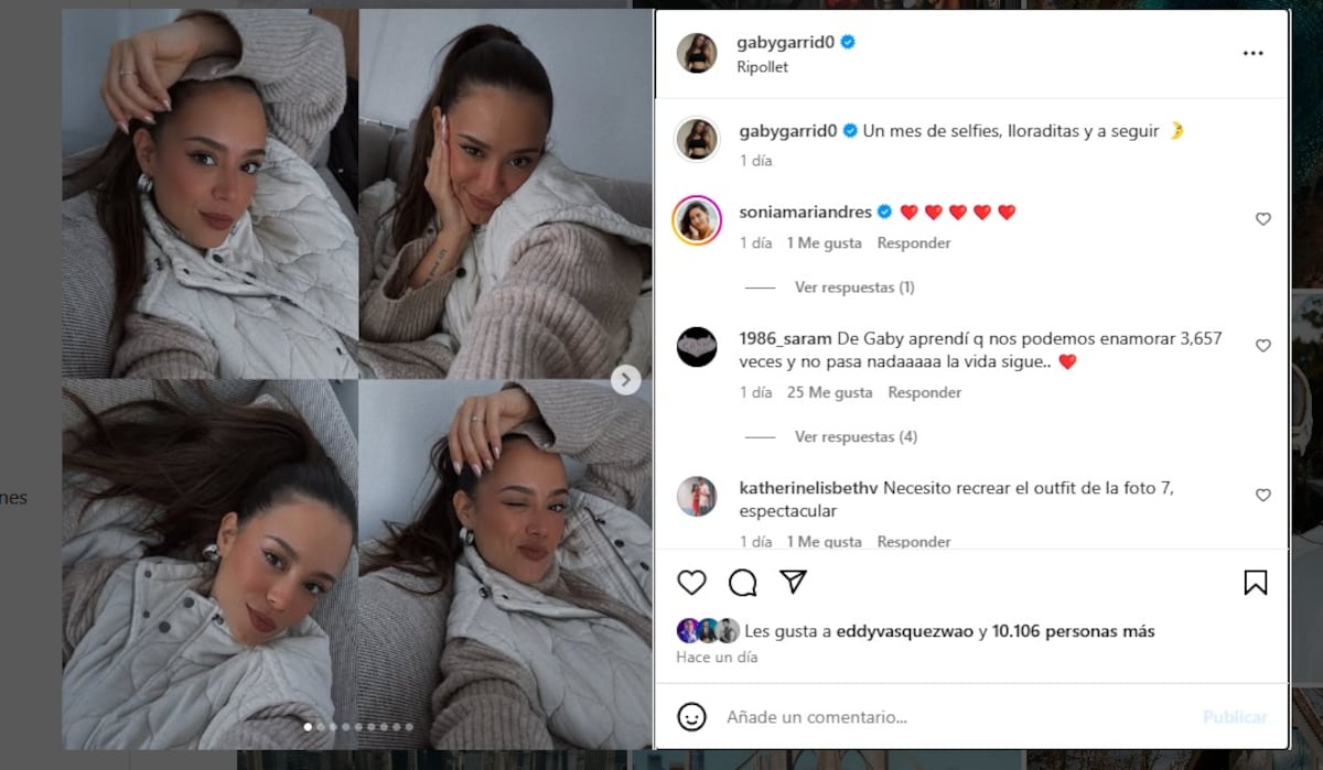 ‘Un mes de selfies, lloraditas ya seguir’: Así vive Gaby Garrido su nuevo desamor