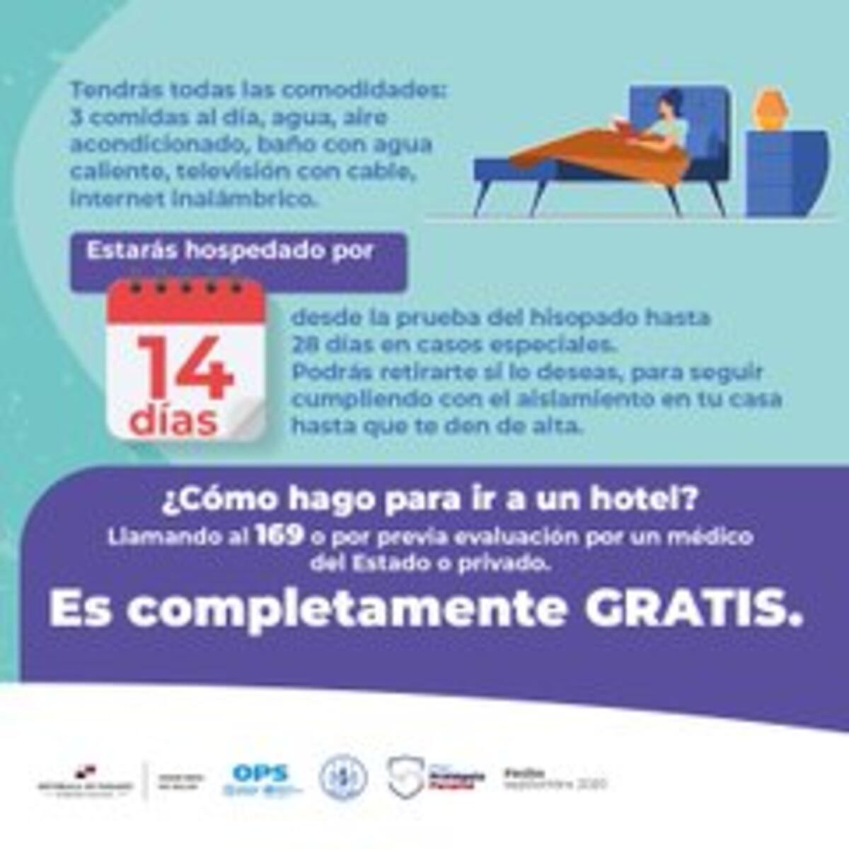 Si su prueba de la covid-19 sale positiva, tienes la opción de hospedarte en un hotel gratis