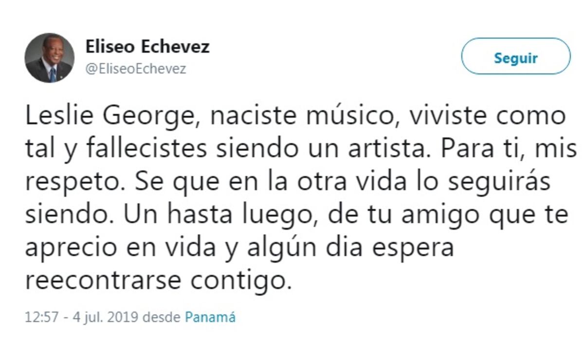 Muere destacado músico panameño. Artistas expresan su pesar