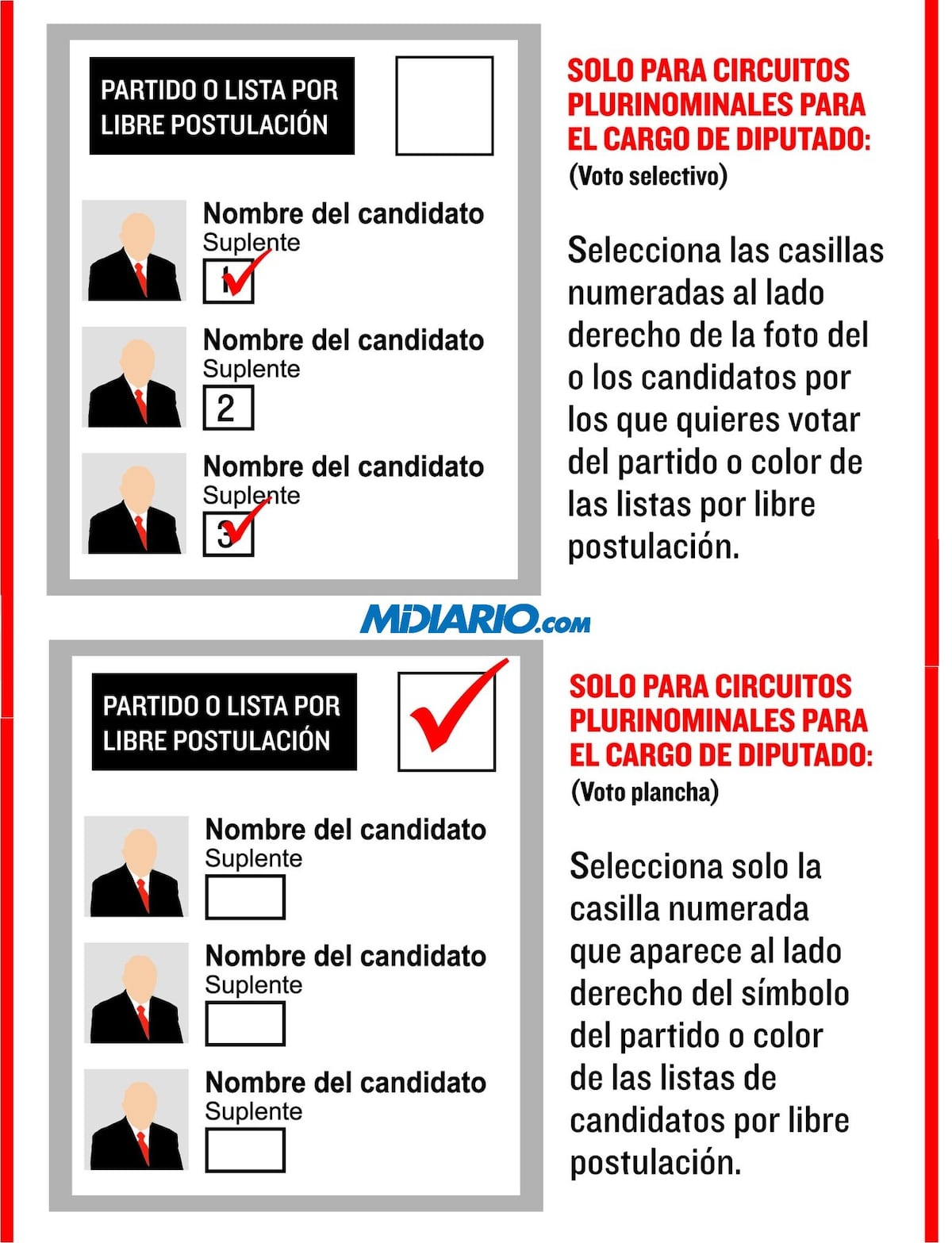 ¿Cómo votar por diputados en circuitos plurinominales?