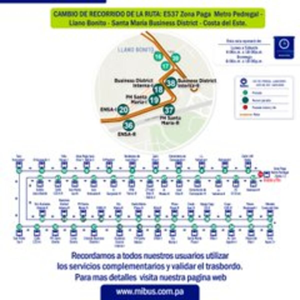 Atentos. A partir de este lunes 12 de octubre Mi Bus tendrá nuevos cambios 