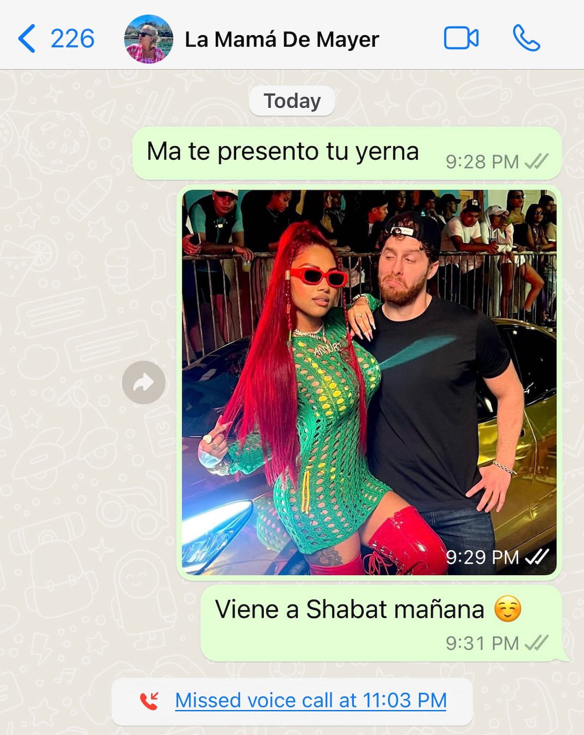 Revuelo en redes. ‘Ma, te presento a tu yerna’. El mensaje del influencer Mayer Mizrachi a su mamá tras aparecer en video de Anyuri