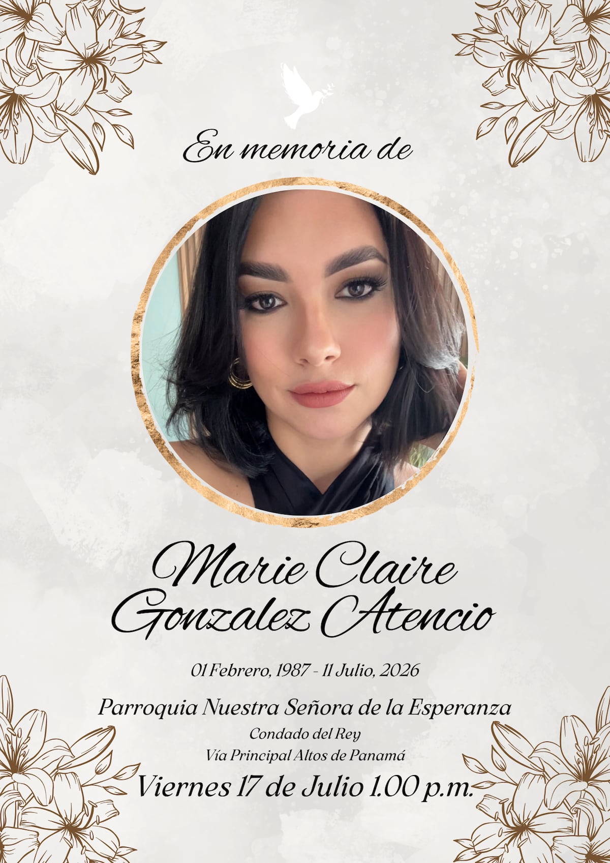 Esposo e hijos de Marie Claire González agradecen el apoyo recibido: ‘Gracias por honrar su memoria’