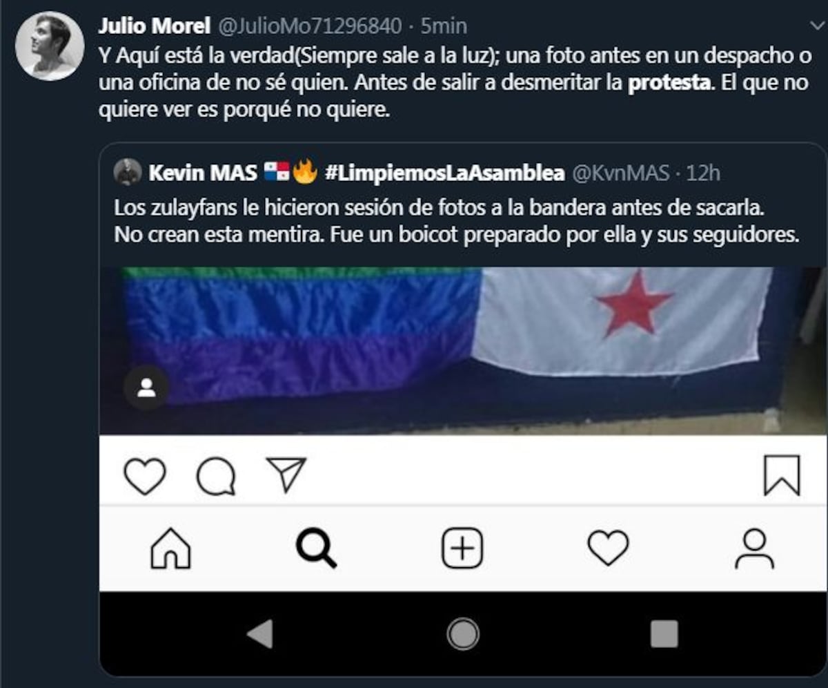 Sujeto que tenía la Bandera de Panamá con los colores arcoíris es llevado al Juez de paz. Videos