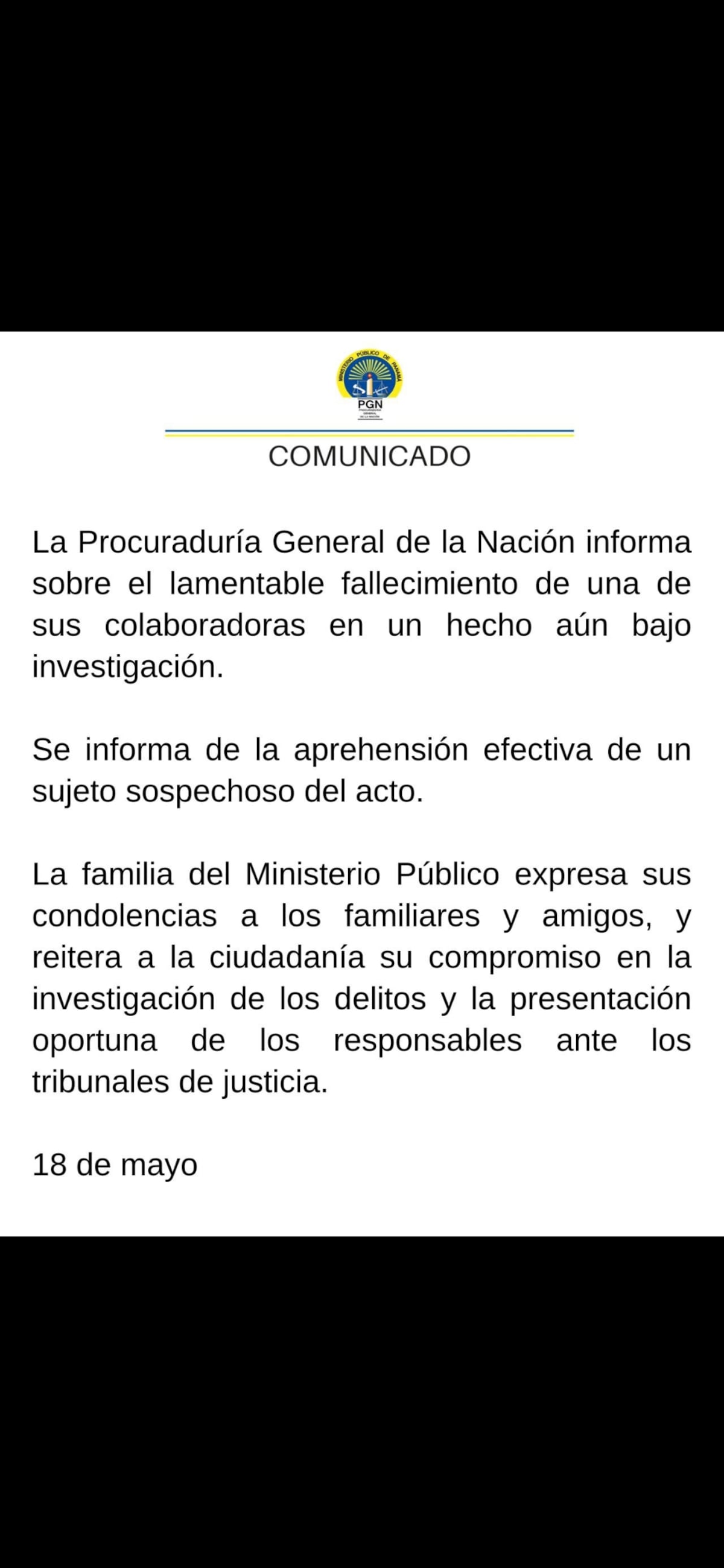 Muerte de fiscal: Policía investiga como violencia doméstica; Ministerio de la Mujer llama a denunciar y SENAFRONT expresa condolencias