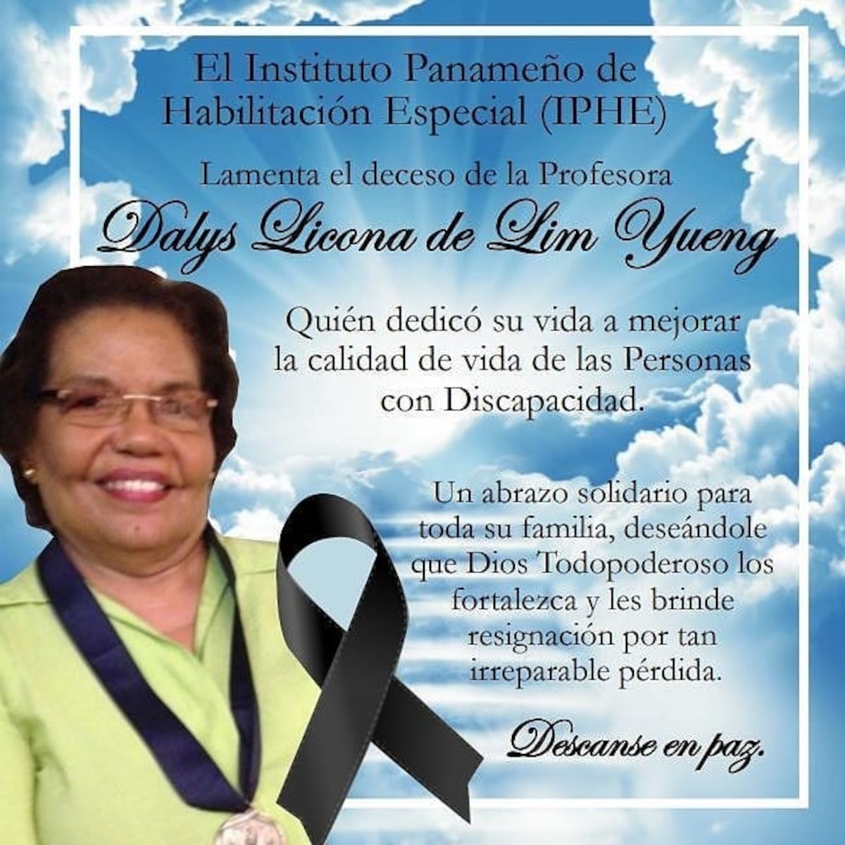 Muere madre de Lim Yueng, profesora Dalis Licona