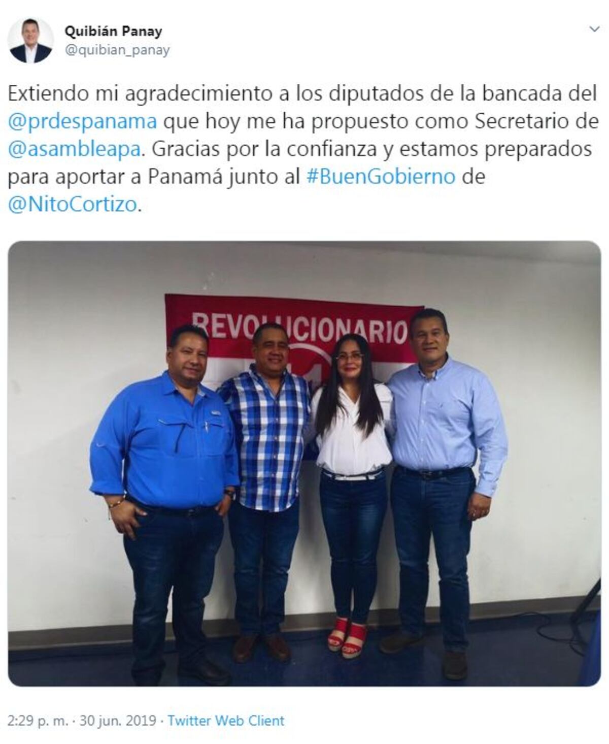 Yanibel tendrá cerca a su pareja. PRD escoge a Quibian como candidato a secretario de la Asamblea