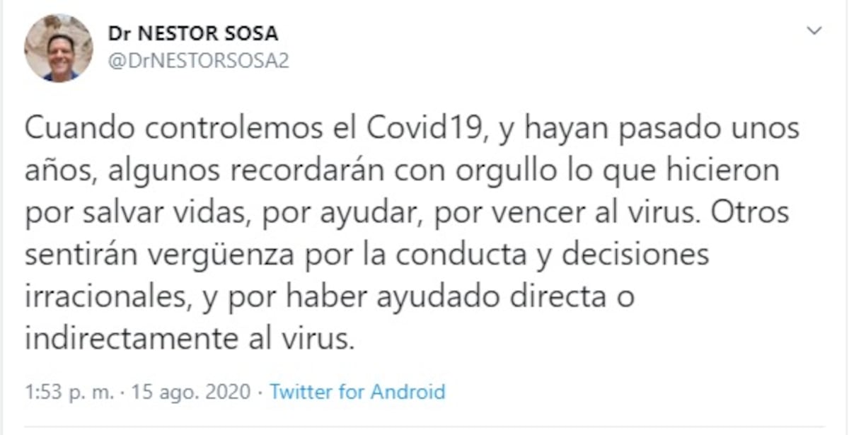 ‘Cuando controlemos el virus algunos sentirán vergüenza por decisiones irracionales’. Dr. llama a la precaución por posible rebrote