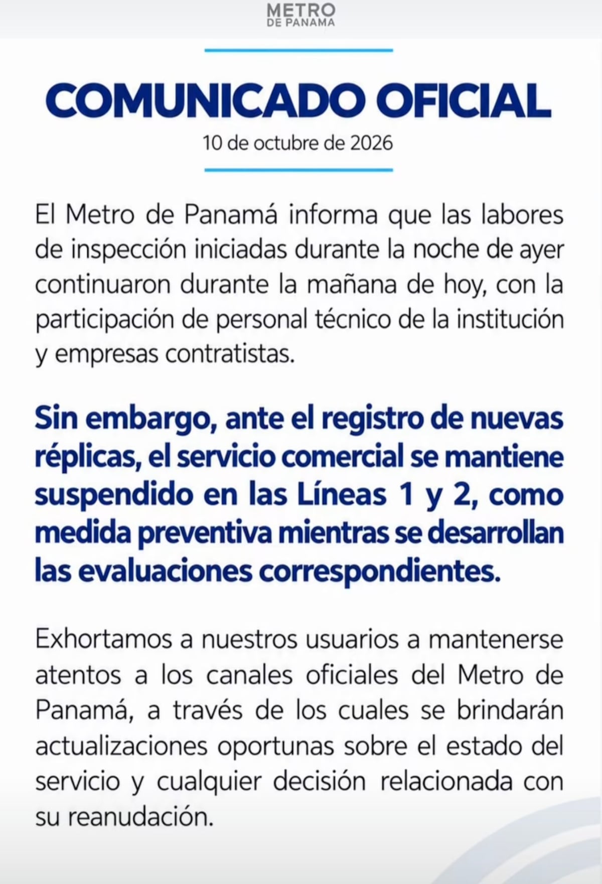 Las réplicas frenan al Metro: ¿cuándo volverá a operar?