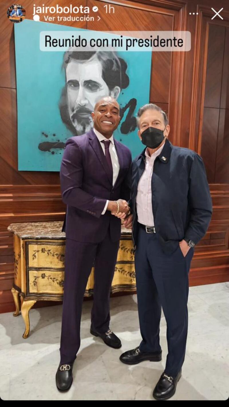 El diputado Jairo Salazar con el presidente Laurentino Cortizo, este miércoles 18 de octubre de 2023. Tomado de Instagram