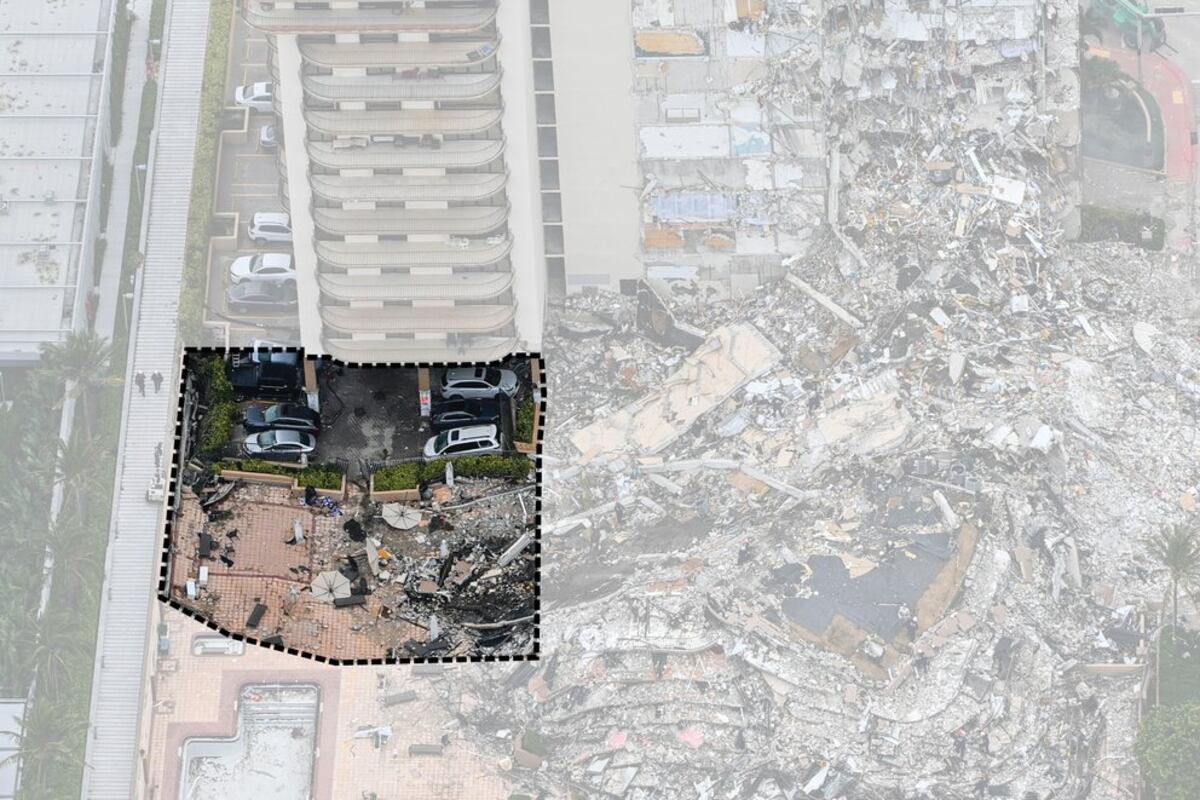 La piscina del edificio derrumbado en Miami y una nueva hipótesis para explicar la tragedia