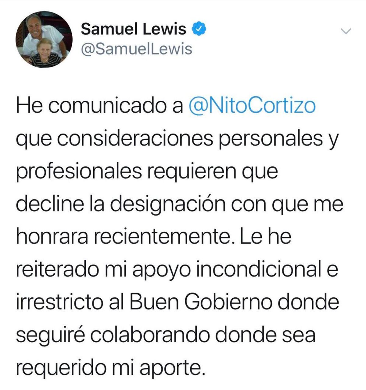 Ministro de Nito Cortizo renuncia al cargo. Explica por qué